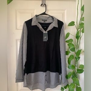 NWT Adrianna Papell top with sewn in vest/blouse combo